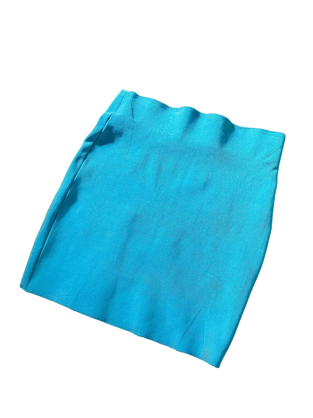 WOW couture Turquoise Mini Skirt - Sleek Solid Pencil